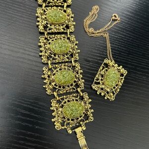 Vintage Jadeite Bracelet and Necklace